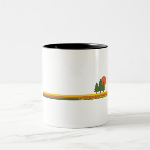 Canyonlands National Park Pine Trees Sun Two_Tone Coffee Mug