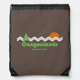 Canyonlands National Park Retro Drawstring Bag