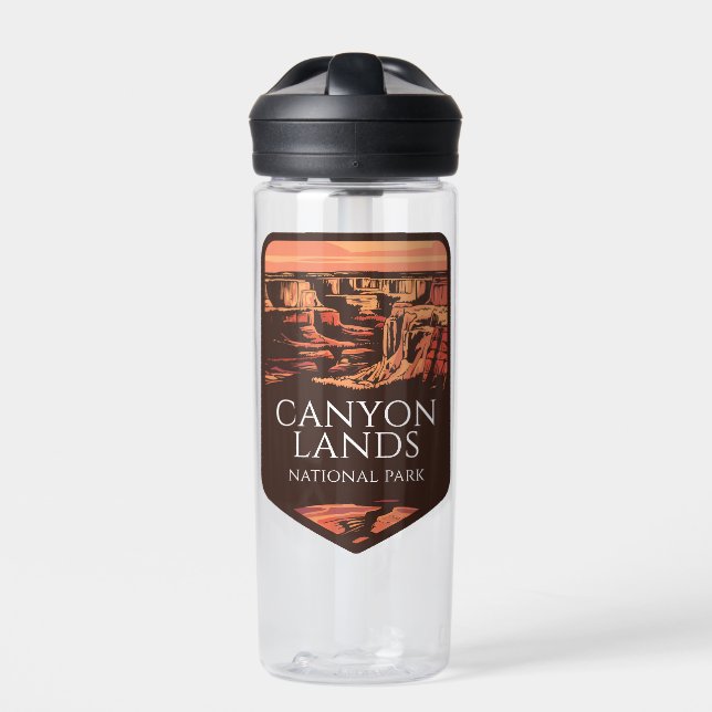 Canyonlands National Park Sunset Emblem Water Bottle (Front)