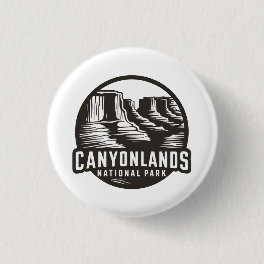 Canyonlands National Park Travel Black White Art Button