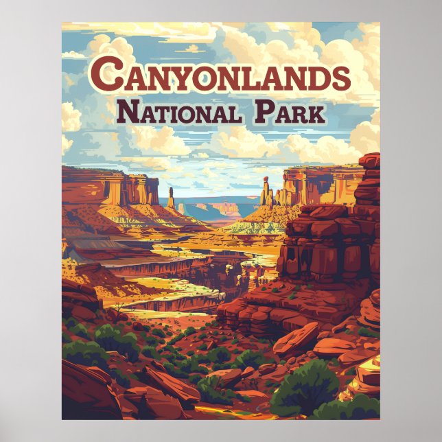 Canyonlands National Park Utah Moab Retro Poster (Front)