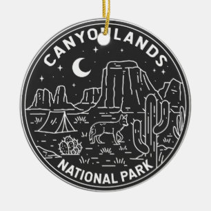 Canyonlands National Park Utah Monoline Ceramic Ornament