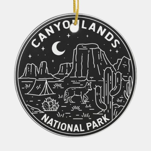Canyonlands National Park Utah Monoline  Ceramic Ornament