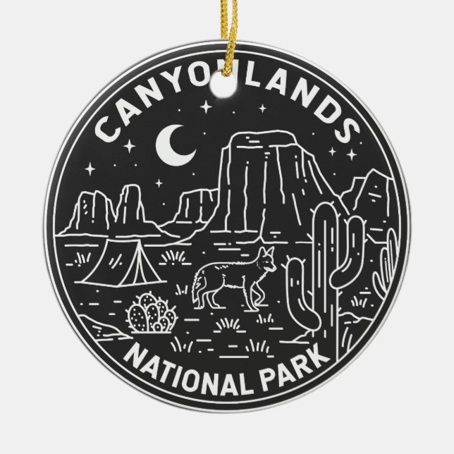Canyonlands National Park Utah Monoline  Ceramic Ornament (Front)
