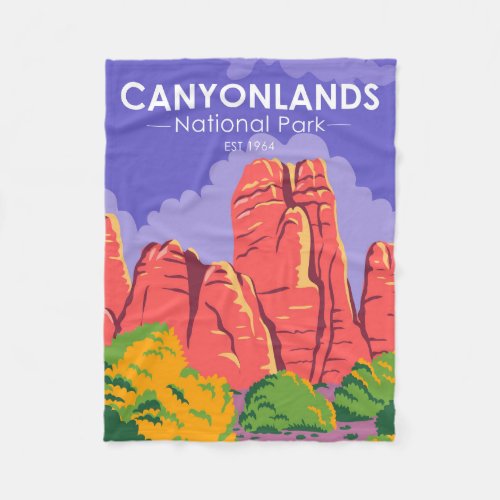  Canyonlands National Park Utah Vintage Fleece Blanket