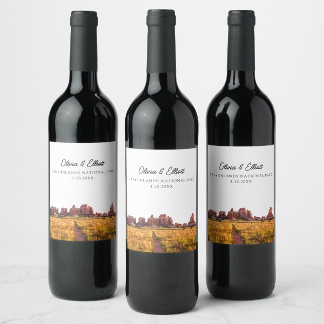 Canyonlands National Park Wedding Personalized Wine Label (Bottles)