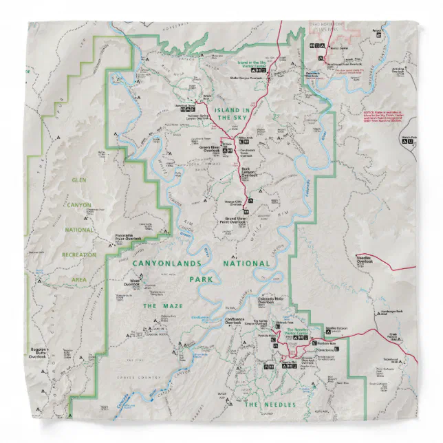 Canyonlands (Utah) map bandana | Zazzle