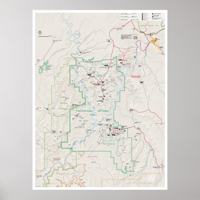 Canyonlands (Utah) map poster (Front)