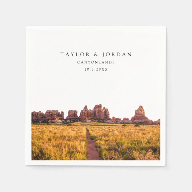 Canyonlands Wedding Paper Cocktail Napkin (Front)