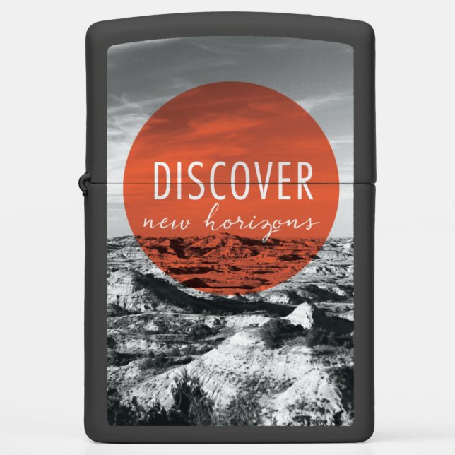 Canyons | Discover New Horizons Quote Zippo Lighter (Front)