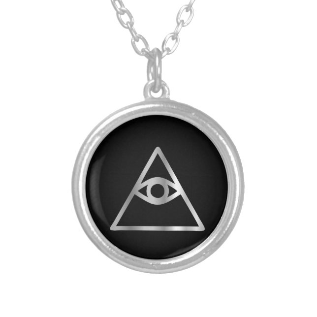 Cao dai Eye of Providence- Religious icon Silver Plated Necklace (Front)