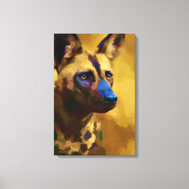 Cão Selvagem Africano Arte Canvas Print (Front)