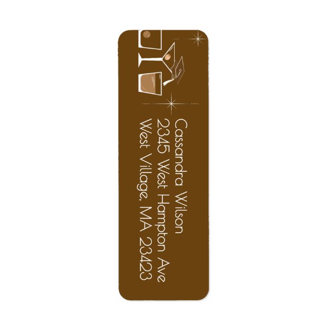 Cap and Cocktail Graduation Party Brown Label (Front)