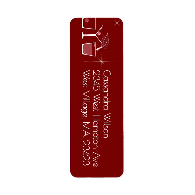 Cap and Cocktail Graduation Party Maroon Label (Front)
