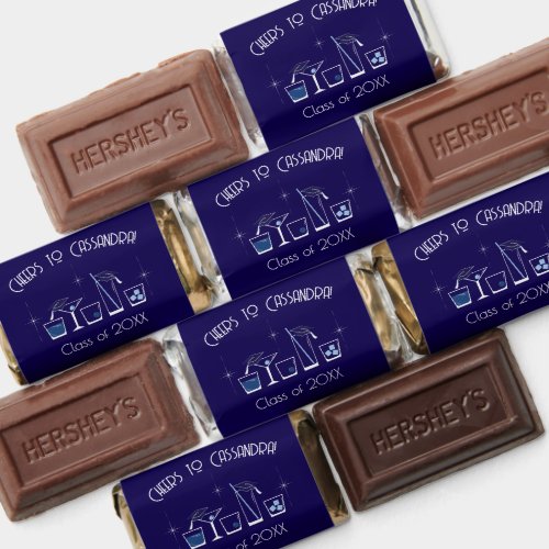 Cap and Cocktail Graduation Party Navy Blue Hershey's Miniatures