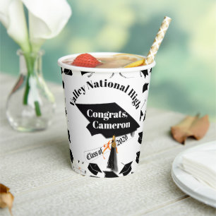 Cap and Diploma Class of 2026 Graduation Paper Cups
