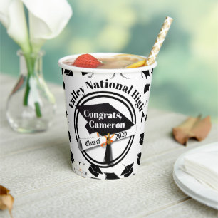 Cap and Diploma Class of 2026 Graduation Paper Cups