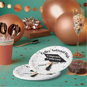 Cap and Diploma Class of 2026 Graduation Paper Plates