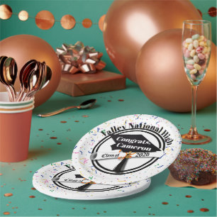 Cap and Diploma Class of 2026 Graduation Paper Plates