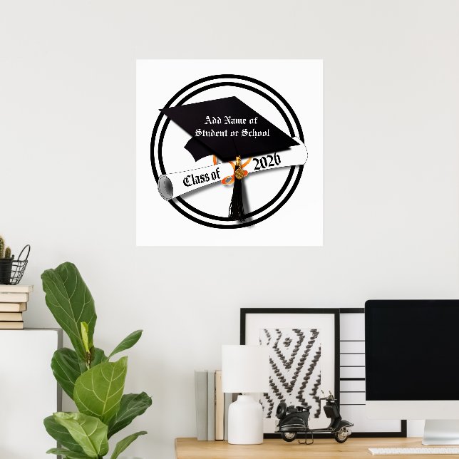 Cap and Diploma Class of 2026 Graduation Poster (Home Office)