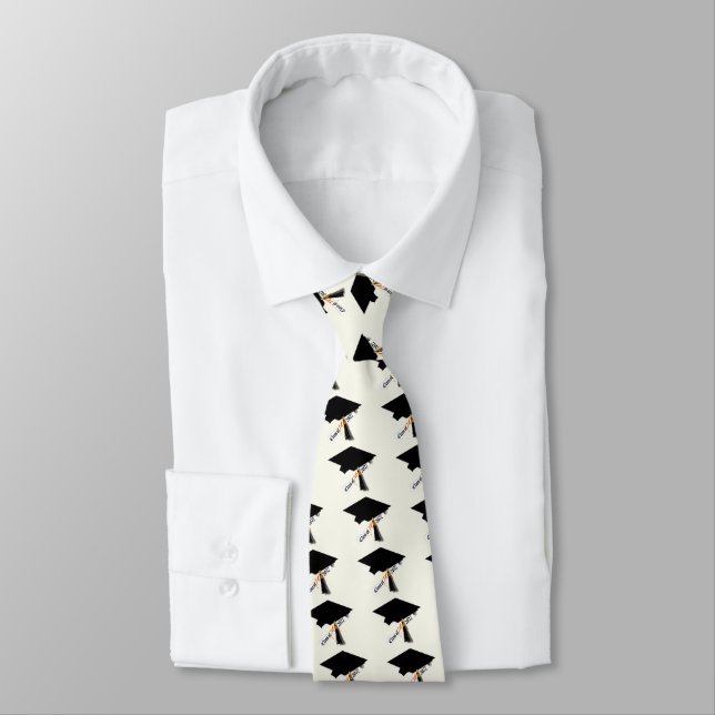 Cap and Diploma Class of 2027 Graduation Neck Tie (Tied)