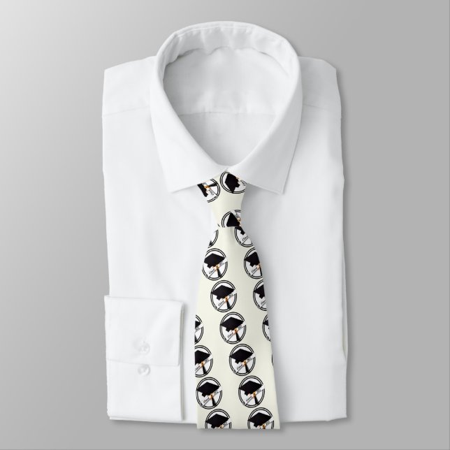 Cap and Diploma Class of 2027 Graduation Neck Tie (Tied)