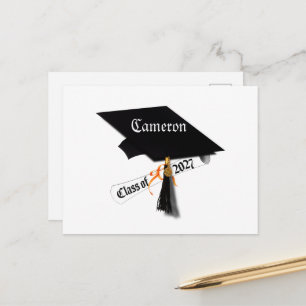 Cap and Diploma Class of 2027 Graduation Postcard