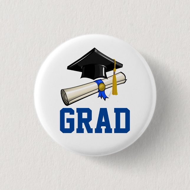 Cap and Diploma Pinback Button (Front)