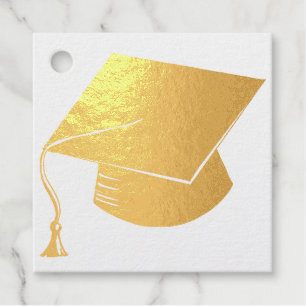 Cap and tassel graduation foil favor tags