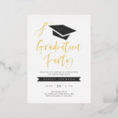 Cap and Tassel Graduation Party Foil Invitation (Standing Front)