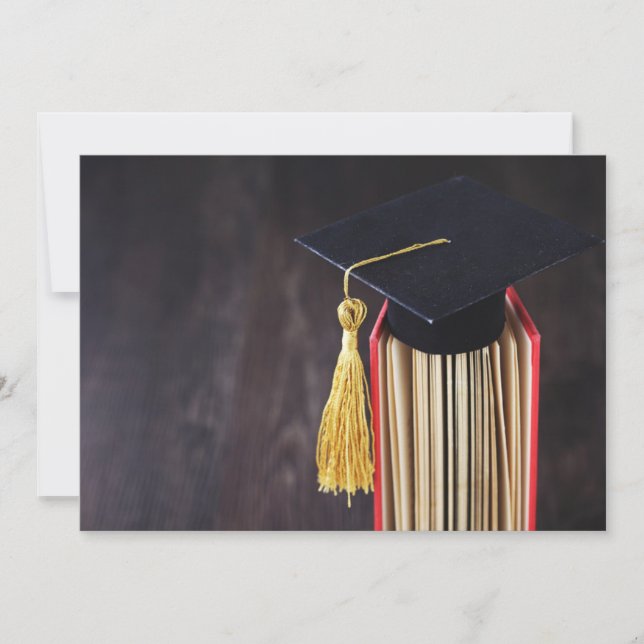 Cap and tassel on graduation invitation (Front)