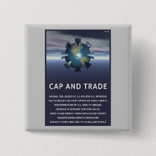 Cap And Trade Destroys Pinback Button