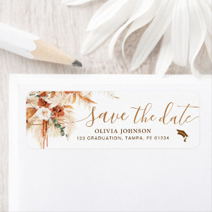 Cap Class of 2025 Save The Date Graduation Label