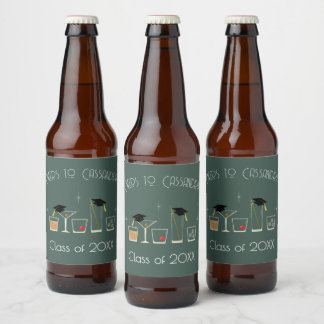 Cap Cocktail Graduation Party Beer Bottle Label