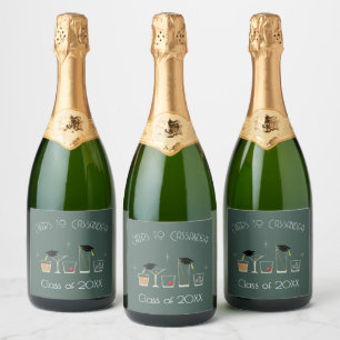 Cap Cocktail Graduation Party Sparkling Wine Label