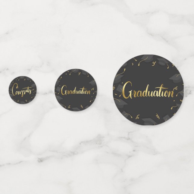Cap & Confetti Graduation Congrats Confetti (Fronts)