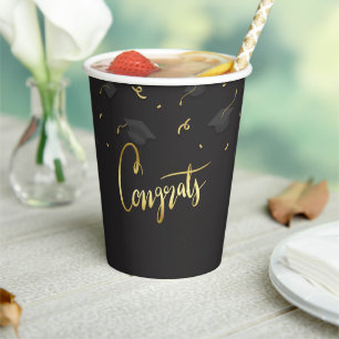 Cap & Confetti Graduation Congrats Paper Cups
