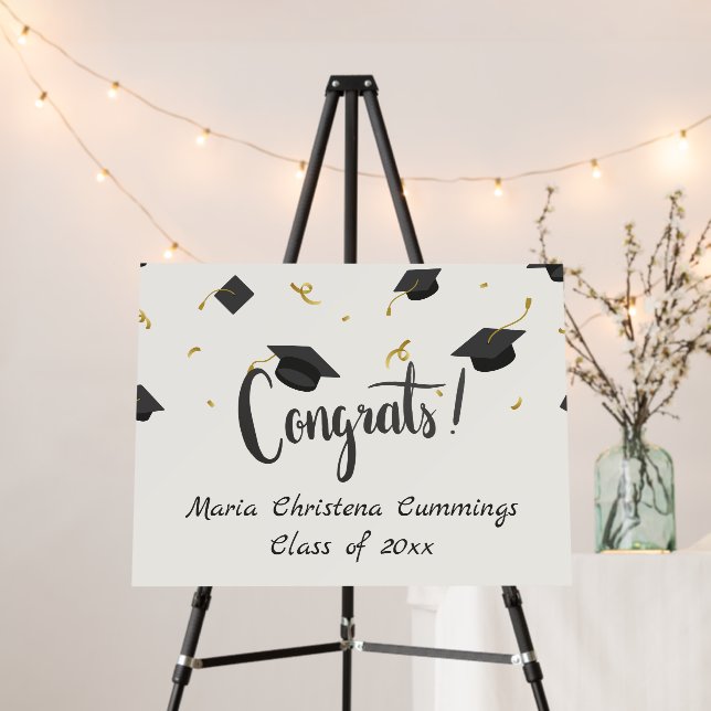 Cap & Confetti Graduation White Foam Board (In Situ (Stand))