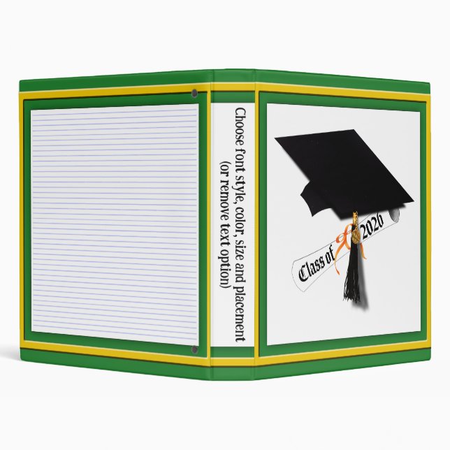 Cap Diploma Class of 2026 Graduation 3 Ring Binder (Background)
