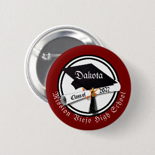 Cap Diploma Class of 2027 Graduation Button