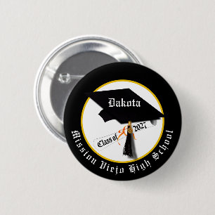 Cap Diploma Class of 2027 Graduation Button