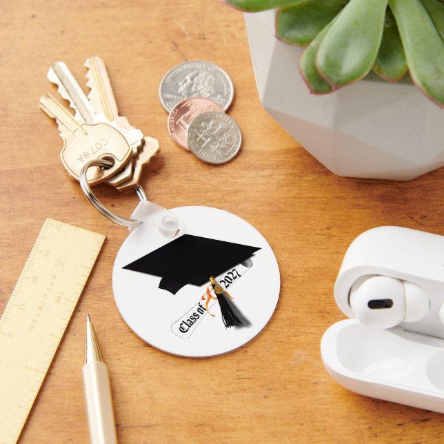 Cap Diploma Class of 2027 Photo Graduation Keychain (Desk)