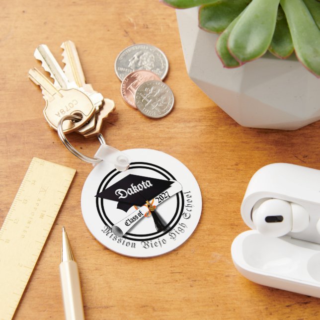 Cap Diploma Class of 2027 Photo Graduation Keychain (Desk)