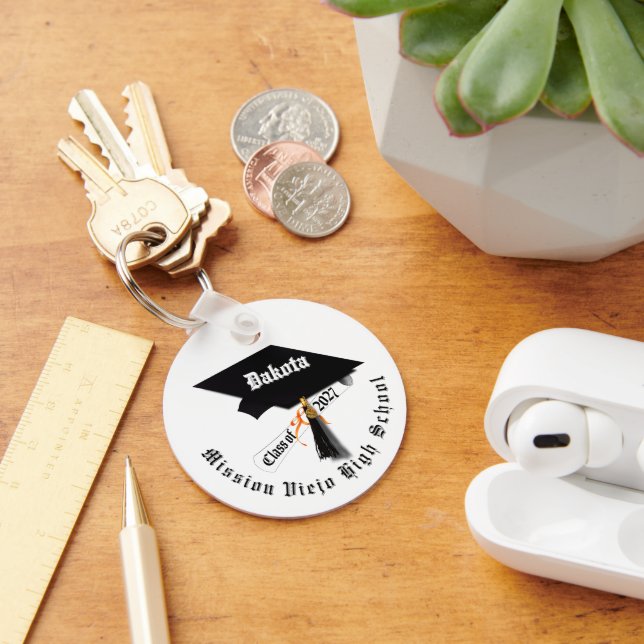 Cap Diploma Class of 2027 Photo Graduation Keychain (Desk)
