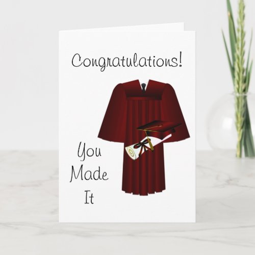Cap Gown and Diploma Congratulations Card