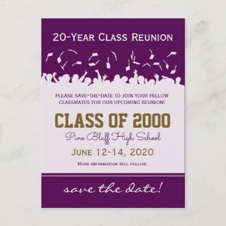 Cap & Gown Class Reunion Save-the-Date Postcard