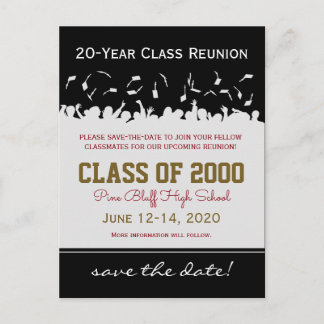 Cap & Gown Class Reunion Save-the-Date Postcard