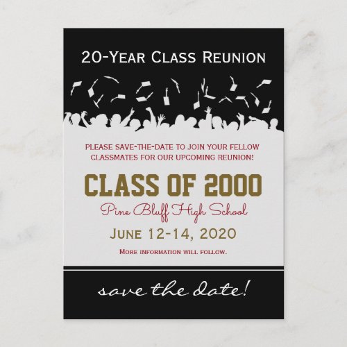 Cap  Gown Class Reunion Save_the_Date Postcard