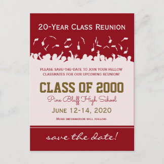 Cap & Gown Class Reunion Save-the-Date Postcard
