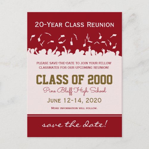 Cap  Gown Class Reunion Save_the_Date Postcard